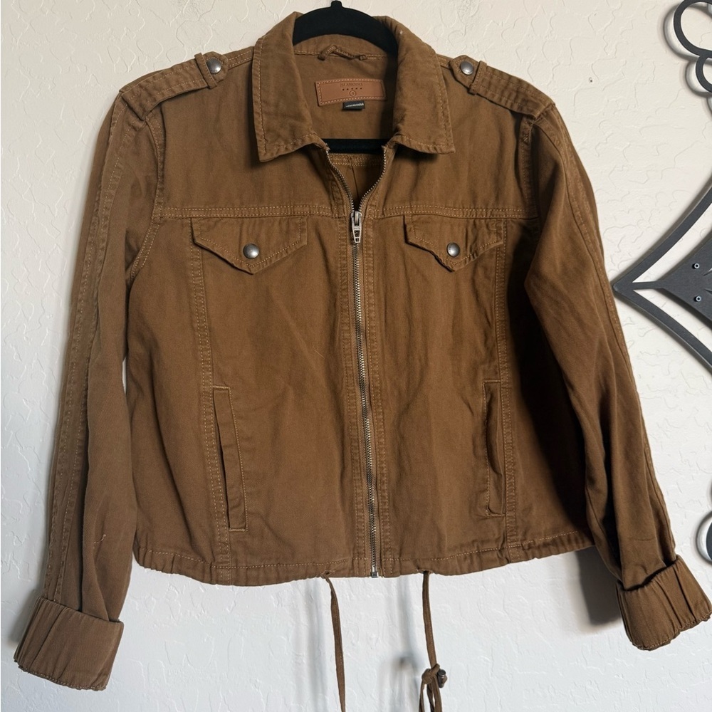 BLANK NYC Women's Brown Utility Zip-Front Jacket - Small